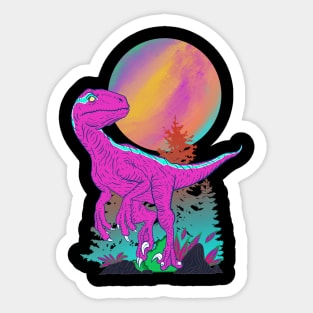 Retro Raptor Sticker